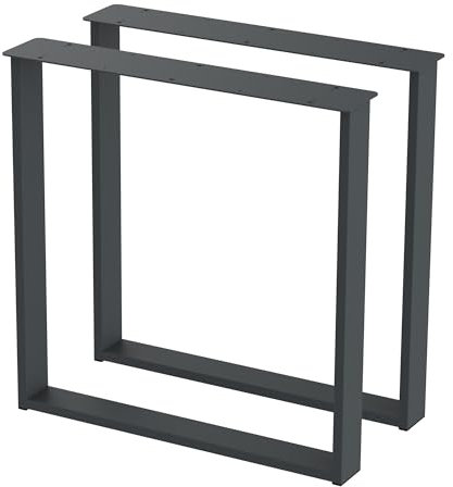 BK Styl 2 Stück Tischbeine aus Metall U-Form | Tischgestell aus 80x20mm Profilen | Tischkufen Tischfüße Möbelbeine für Schreibtische & Esstische I Stahl Pulverbeschichtet (715x720mm Anthracit)