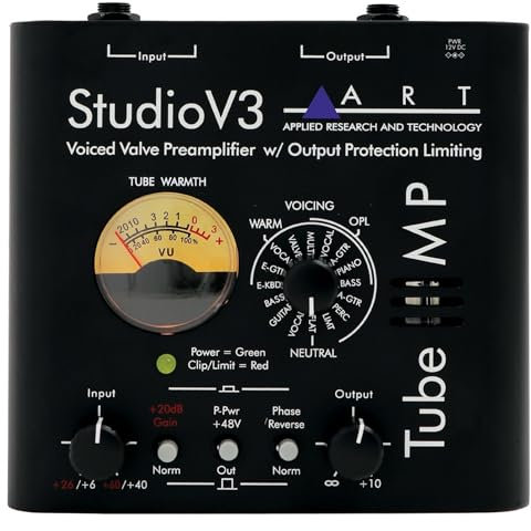 ART Tube MP Studio V3 1-Ch Mic/Limiter/VU/15 Presets