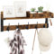Homode Porte-manteau avec étagère, étagère murale avec crochets, 66 cm de long, support mural avec clés et porte-courrier, étagères d'entrée en bois pour accrocher chapeau, veste, sac à dos, sac à