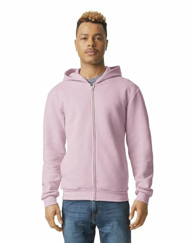 American Apparel Reflex Grf497aa Sweat à Capuche zippé en Polaire Sweatshirt, Rose poudré, XXL Mixte
