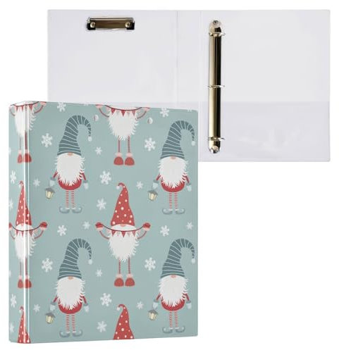Merry Christmas Zwerg Schneeflocken 3,8 cm Ordner 3 Ringe Ordner mit Taschen 1/2 Stück sortierte Ordner Hardcover
