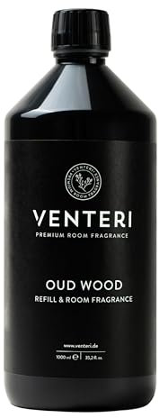 Venteri Aswad Raumduft Nachfüllflasche 1000ml Flasche -Natürliches Duftspray, Nachfüllpackung mit reinem ätherischen Öl und Duftölen, langanhaltender Lufterfrischer für Wohnzimmer Küche