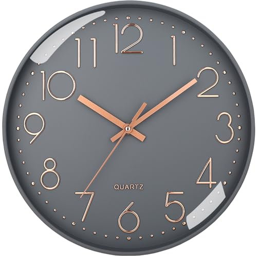 Amdonalo Wanduhr, leise, Nicht tickend, Moderne Wanduhren, batteriebetrieben, für Wohnzimmer, Küche, Büro, Dekoration, 20,3 cm
