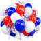 Ousuga 60 Pièces Ballons Bleu Rouge et Blanc, 12 Pouces Bleu Royal Rouge Confettis Latex Hélium Ballon pour Filles Garçons Enfant Fête Anniversaire Baby Shower Mariage Baptême Festival Diplômé Décor