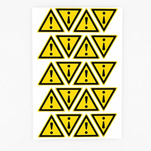 100pcs 25mm Exclamation Mark Warning Sticker Caution Safety Signs