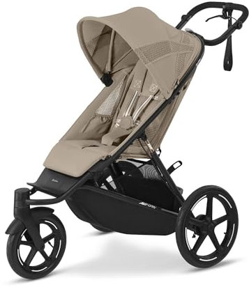 CYBEX Gold AVI SPIN Kinderwagen, Ab Geburt bis ca. 4 Jahre, Max. 111 cm und 22 kg, City-, All-Terrain- und Jogging-Kinderwagen, Almond Beige