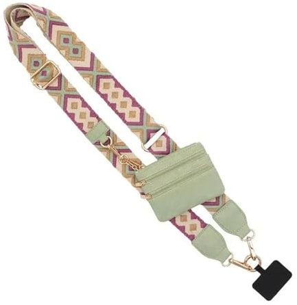 Clip-and-Go-Handygurt, handykette mit tasche, telefongurt mit reißverschlusstasche, Handy-Halshalter, Handykette zum umhängen, Geldbörse, Ausweishalter, für unterwegs