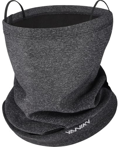 YANIKY Loopschal Multifunktionstuch Winddicht Schlauchschal Neckwarmer Herren Ski Gesichtsschutz Halstuch Thermal Fleece Sportschal Halswärmer für Skifahren Fahrrad Jogging (Graues hängende)