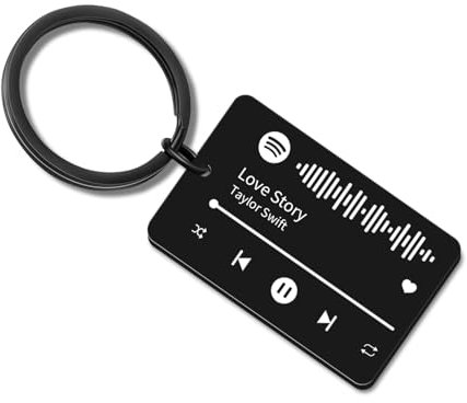 Rainsar Personalisierter Spotify Schlüsselanhänger - Musik Scan Code Schlüsselbund Anhänger - Geschenke für Männer, Frauen & Papa