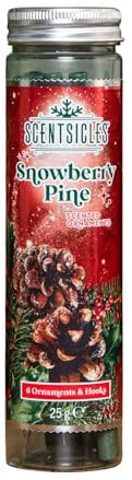 Samuel ALEXANDER 25g Snowberry Pine Scented Christmas Scentsicles with 6 Hanging Hooks