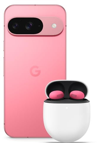 Google Pixel 9 – Android-Smartphone mit Gemini ohne SIM-Lock, erweiterte Kamerafunktion – Peony, 256GB + Pixel Buds Pro 2 – kabellose Kopfhörer mit aktiver Geräuschunterdrückung – Peony