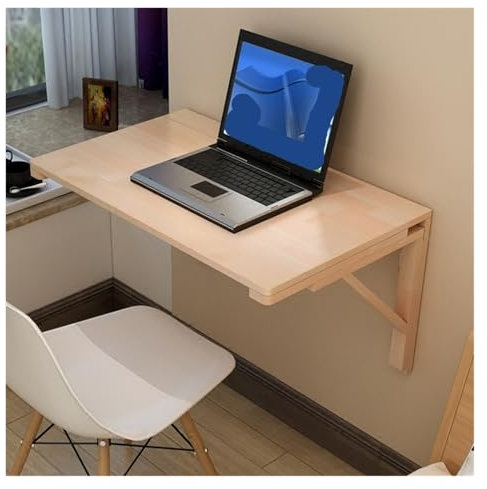 Klapptisch Wand An der Wand montierter schwebender Computertisch, zusammenklappbarer Laptoptisch, stabile Halterungen for Büro, Zuhause und Küche, 60 x 40 cm, multifunktionaler Schreibtisch(60X40CM)