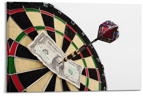 JTLFXY Darts-Sport-Poster, Motiv: Hitting Dollar Bullseye, Poster, dekoratives Gemälde, Leinwand, Wandposter und Kunstdruck, moderne Familienschlafzimmer-Dekoration, Poster, 60 x 90 cm