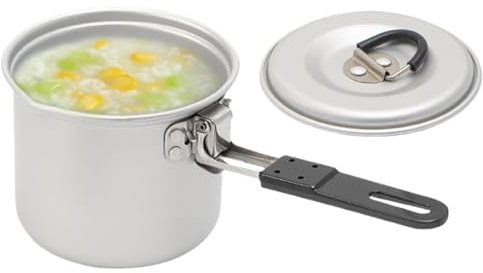 Casserole de camping – Petite marmite pour l'extérieur, 770 ml – Pot à lait léger en d'aluminium – Outil de cuisine avec fond bien conçu pour les voyages en voiture