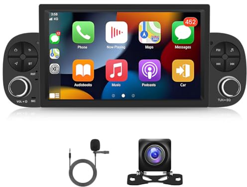 Android 13 Autoradio per Fiat Panda 2013-2020 2G+32G Autoradio con CarPlay e Android Auto 7 Pollici Schermo Tattile 2 Din GPS NAVI SAT BT FM/RDS Radio con Retrocamera WIFI SWC Mic Mirror Link