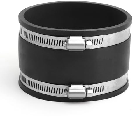 Manchon en caoutchouc flexible de 100 mm avec 2 colliers de serrage en acier inoxydable | Manchon de réduction du bruit en caoutchouc pour ventilateur de tuyau, filtre à charbon, tube en acier