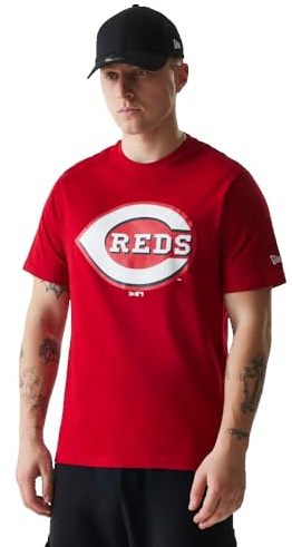 New Era MLB Cincinnati Reds T-Shirt Herren & Damen Rot Gr. L | Offizielles Lizenzprodukt mit hochwertigem Logo-Print für Fans, optimale Passform, herrlich weiche Baumwolle