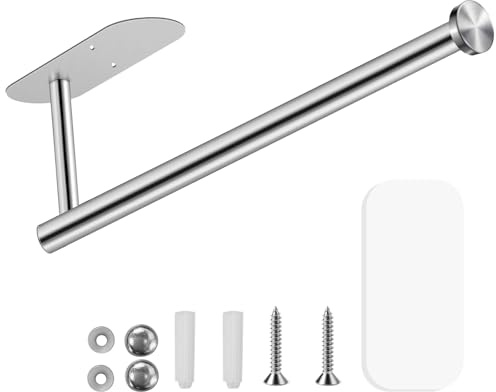 WAIZHIUA Küchenrollenhalter Ohne Bohren, Halter Küchenrolle, Rollenhalter Selbstklebend, Küchenrollenhalter Wand Edelstahl, Rollenhalter Für Küche Und Badezimmer (Silber)