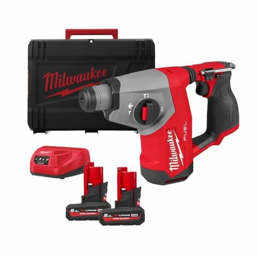 Milwaukee M12FHAC16-502X 12v Fuel 16mm Compact SDS+ Hammer Drill Kit - 2 x 5.0ah High Output Batteries