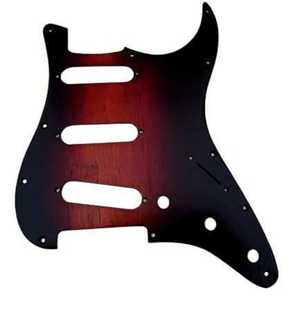 Schwarz-Rot E-Gitarre Schlagplatte - Strat 11 Loch SSS Pickguard - Holz Schutzplatte Ersatz für Fender ST Style