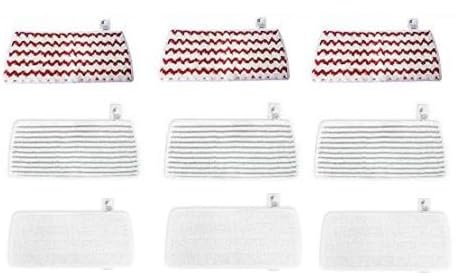 WOKEEPOW für Vileda Steam Plus XXL Dampfreiniger Ersatzbezüge – Multi-Material für gründliche Zonenreinigung, Waschbare Mikrofaser Ersatzbezüge Kompatibel mit Vileda Dampfreiniger XXL, 9er Set