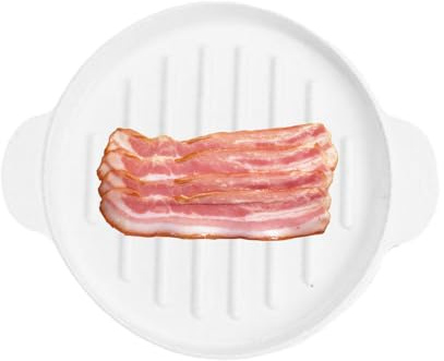 Vassoio per forno a microonde, in silicone, per forno a microonde, per cuocere pancetta, carne, pancetta, croccante, per snack, pizza, utensili da cucina