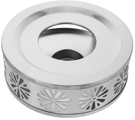 LABRIMP Stainless Steel Teapot Warmer Teapot Heater Candle Portable Tea Kettle Warmer for Desk and Outdoor