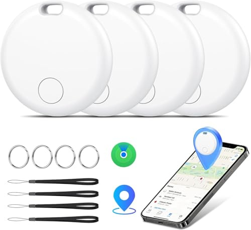Air Tracker Tags 4er Pack Schlüsselfinder, Air Tracker Tag Kompatibel mit Apple Wo ist? APP (Nur iOS), Koffer Tracker für Taschen/Gepäck/Key, Batterielebensdauer EIN Jahr, IP67 wasserdicht (4er Pack)