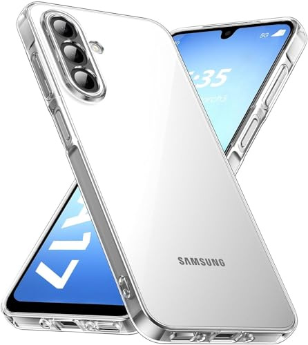 CLM-Tech Hülle kompatibel mit Samsung Galaxy A17 4G / 5G - Keine Vergilbung Stoßfeste Schutzhülle - Transparente Handyhülle TPU Gummi Anti-Kratzt Harte PC Rückseite (Durchsichtig)