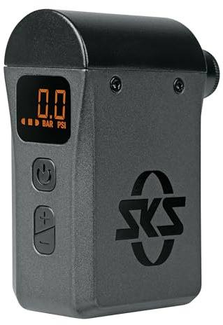 SKS EMP Electric Mini Bike Pump USB-C 120 psi Digital Gauge | Rechargeable Electric Bike Pump With Digital Gauge, Auto-Stop, 120 psi Power and Presta/Schrader Valve Fit