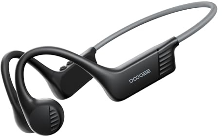DOOGEEEco Bone Beat Run Bone Conduction Headphones, Open Ear Wireless Running Headphones IP66 Waterproof Sports Headphones 10H Playtime Fast Charge Dual EQ BT5.4 Open Ear Earphones for Cycling - Black