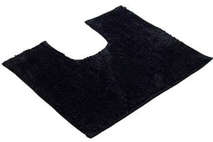 Gözze Mikrofaser Badteppich, 50 x 45 cm, mit Ausschnitt, RIO, Schwarz, 1025-99-050046