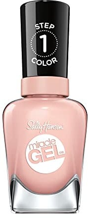 Sally Hansen Miracle Gel Nagellack, 246 In The Sheer, lang anhaltend und super glänzend mit Gel-Effekt, trocknet ohne UV Licht, schimmerndes, rosa