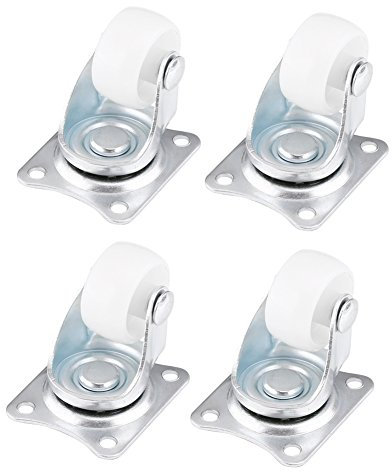 Möbelrollen Weiss 4pcs Universal Schwenkrollen, 1Dia kleine 4 für Werkzeugkasten, Rollenrad Schwenkrad Oberseiten Platten Wiedereinbau Feste Möbelrollen