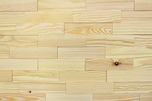 wodewa Wandverkleidung Holz 3D Optik Nordische Kiefer 1m² Wandpaneele Moderne Wanddekoration Holzverkleidung Holzwand Wohnzimmer Küche Schlafzimmer Natur