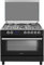 WIGGO Cocina de gas modelo wo-e909r | 90 cm | 5 quemadores | parrilla eléctrica | 110 litros (Negro/Acero Inoxidable)