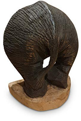 Kinaree Wandbild Elefanten Po - Wandskulptur Elefant - 13cm Wandbild - Dekoration aus Thailand