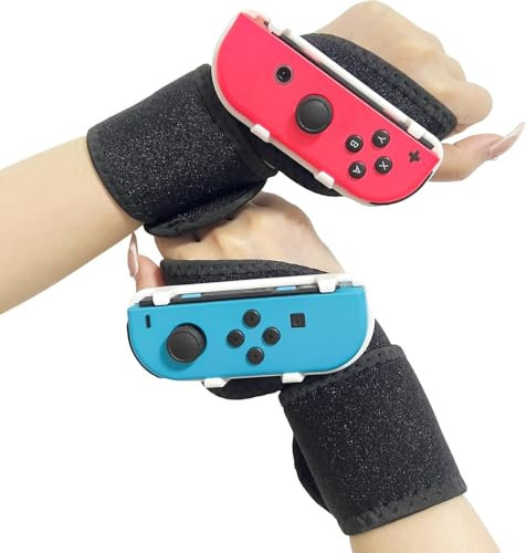 Bracelet pour Just Dance 2024 2023, 2022, 2021, 2020, Brassard Compatible avec Nintendo Switch/OLED Dance, Accessoires de Jeu Mains Libres pour Manette Joycon Rouge+Bleu