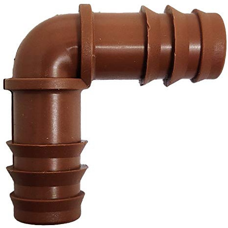 RIEGOPRO Codo Goteo Marrón 16mm Bolsa de 10 Unidades para Riego por Goteo y jardinería