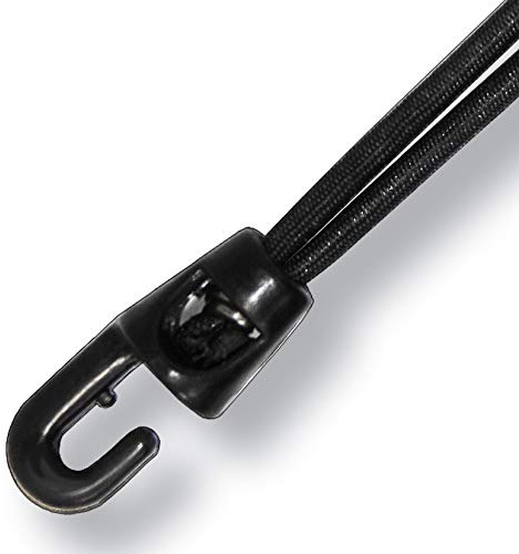 Spannfix Ø 4 x 200 mm schwarz mit Kunststoffhaken und Expanderseilschlaufe 100 Stück