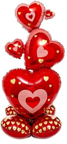 (PKT) Airloonz: Stacking Hearts Foil Balloon P70 (25/63CMX 55/139CM)