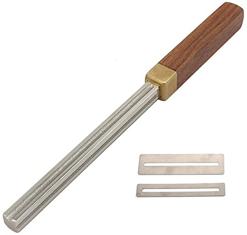 Exanko Fichier Coronation de Frettes Guitare,Fichier de Bord Traste,Outil Arrondi Extrême Traste,Fichier et Fente à Trois Rayons,Outil Multifonction de Transferts Guitare