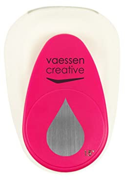 Vaessen Creative Troquel con diseño de gotas, 2,5 x 3,8 cm, para papel de manualidades, papel de arcilla, papel de scrapbooking o papel de decoupage, color blanco y dorado