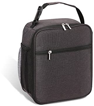 Lunchbag Insulated Waterproof Portable Picnic Insulated Food Storage Box Tote Lunch Bag Cooler Bag for Family Camping Beach BBQ Fishing Grey