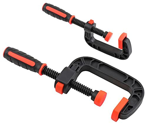 ASDTODW 2&3 Inch C-Clamp Set, Clamps for Woodworking,Strong Clamping Force QUICK-GRIP Plastic Rubber C Clamp,Ideal for most DIY, Woodworking and Household Clamping Projects-2 Pack