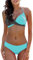 Bikini Damen Push Up Damen Neckholder Bikini Set Push Up Colorblock Triangel Bikini Bademode, Zweiteiliger Badeanzug Frauen Große Größen Sommer Strandmode Beachwear Schwimmanzug
