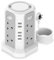 Tower Extension Lead 3M, 5 USB Slot Extension Lead Surge Protected 8 Way Outlets, 3250W Extension Cords Overload Protection, Power Extension Tower for PC/Phone/Laptop/Speaker/TV White