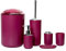 Icegrey Modern Design 6-teiliges Luxus-Badezimmerzubehör-Set Lotionflaschen, Zahnbürstenhalter, Zahnbecher, Seifenschale, Toilettenbürste, Mülleimer Lila