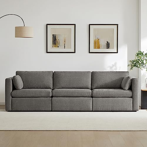 CHITA 112 Modular Sectional Sofa, 3 Seat Modular Couch, Grey