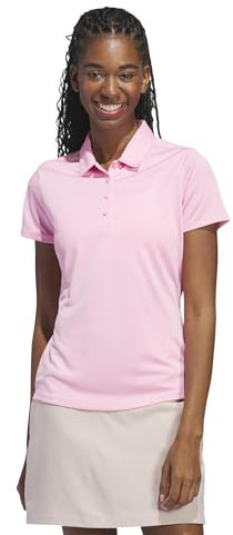 Adidas Polo da Golf da Donna, Tinta Unita, Rosa Chiaro, M